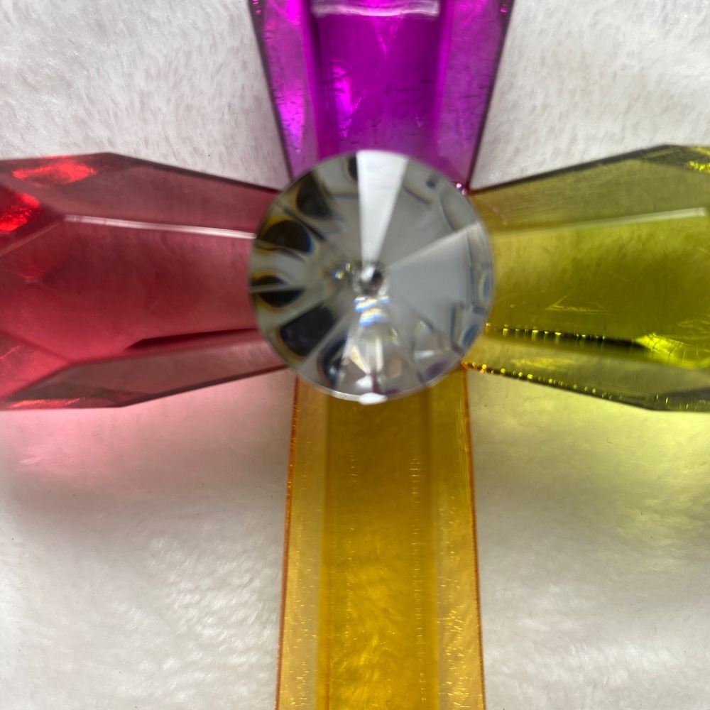 Multi Color Ganz Crystal Expressions Cross Christmas Ornament Suncatcher - Picture 2 of 13